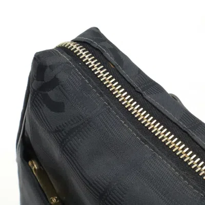 Pre-owned Chanel Black Nylon Jacquard Leather Pochette Shoulder Bag ()