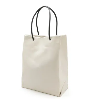 Pre-owned Chanel Black White Leather Shoulder Bag Tote Bag () In Black, White