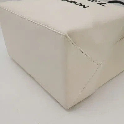 Pre-owned Chanel Black White Leather Shoulder Bag Tote Bag () In Black, White