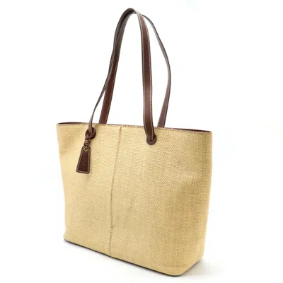 Pre-owned Chanel Dark Brown Straw Leather Shoulder Bag Tote Bag ()