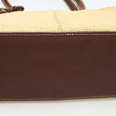 Pre-owned Chanel Dark Brown Straw Leather Shoulder Bag Tote Bag ()