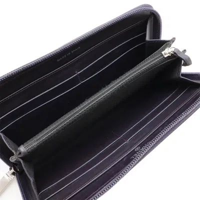 Pre-owned Chanel Dark Purple Caviar Leather Long Wallet (bi-fold) ()