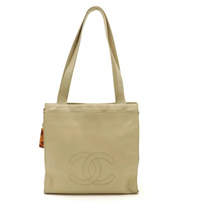 Pre-owned Chanel Light Beige Leather Tote Bag ()