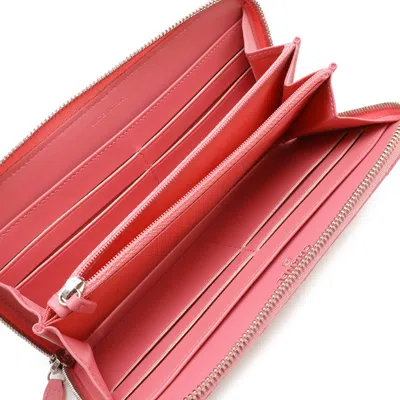 Pre-owned Chanel Pink Leather Long Wallet (bi-fold) ()