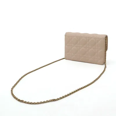 Pre-owned Dior Christian  Baby Pink Leather Clutch Bag ()
