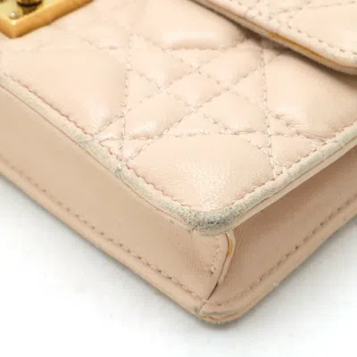 Pre-owned Dior Christian  Baby Pink Leather Clutch Bag ()