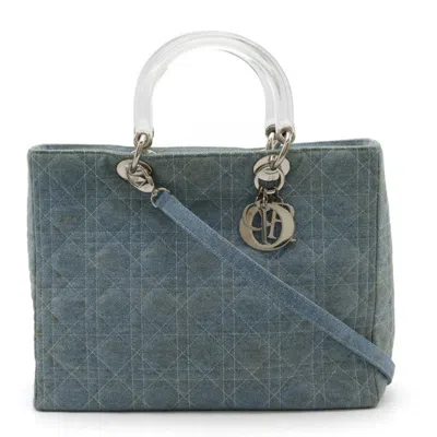 Pre-owned Dior Christian  Lady  Clear Light Blue Denim Plastic Handbag Shoulder Bag () In Clear, Light Blue