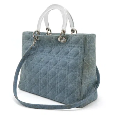 Pre-owned Dior Christian  Lady  Clear Light Blue Denim Plastic Handbag Shoulder Bag () In Clear, Light Blue
