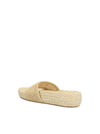 Chloé Isla Crocheted Raffia Slides In Natural Brown