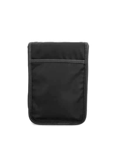 Prada Re-nylon And Saffiano Leather Shoulder Bag In Black