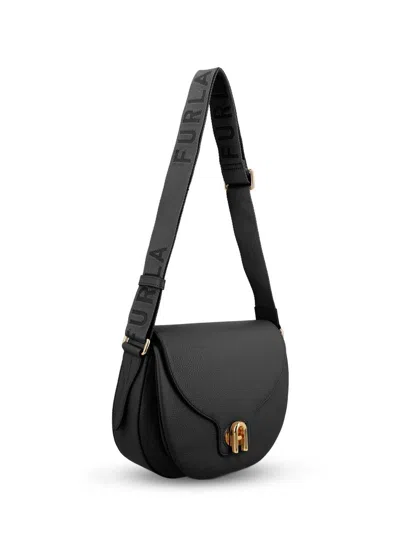 Furla Shoulder Bags With Adjustable Strap And Gold-tone Hardware In Black+tones