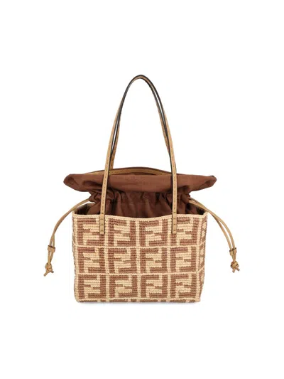Shop Fendi Bags In Natur+honey Sc+os
