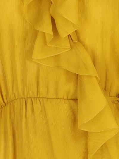 Saint Laurent Abito In Crepe Giallo  Donna In Jaune Moutarde