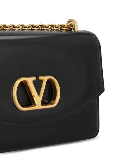 Valentino Garavani Garavani Vain Shoulder Bag In Shiny Calfskin Woman Black Uni In Black