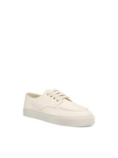 Prada Canvas Sneakers With Round Toe And Rubber Sole In Beige