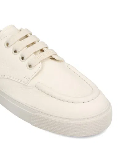 Prada Canvas Sneakers With Round Toe And Rubber Sole In Beige