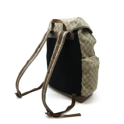 Pre-owned Gucci Beige Brown Green Red Color Pvc Leather Backpack () In Beige, Brown, Green, Red Color