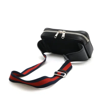 Pre-owned Gucci Black Dark Gray Navy Red Color Pvc Leather Shoulder Bag () In Black, Dark Gray, Navy, Red Color