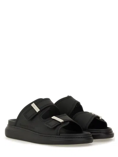 Alexander Mcqueen Alexander Mc Queen Hybrid Double Buckle Black Sandals In Black