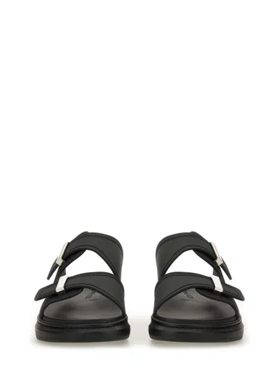 Alexander Mcqueen Alexander Mc Queen Hybrid Double Buckle Black Sandals In Black
