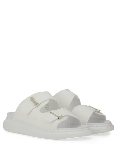 Alexander Mcqueen Hybrid Double Buckle Sandal In Silver