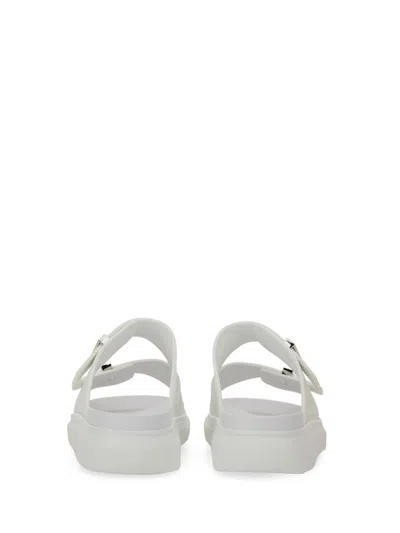 Alexander Mcqueen Hybrid Double Buckle Sandal In Silver