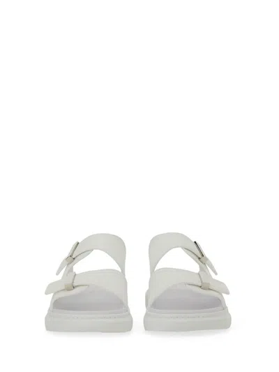 Alexander Mcqueen Hybrid Double Buckle Sandal In Silver