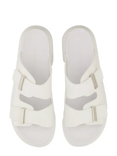 Alexander Mcqueen Hybrid Double Buckle Sandal In Silver