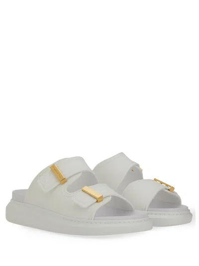 Alexander Mcqueen Hybrid Double-strap Rubber Slides In Cream