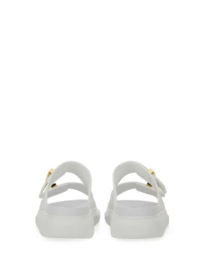 Alexander Mcqueen Hybrid Double-strap Rubber Slides In Cream