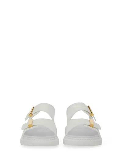 Alexander Mcqueen Hybrid Double-strap Rubber Slides In Cream