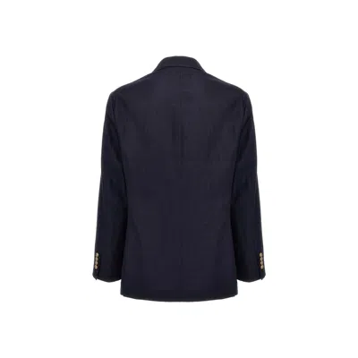 Brunello Cucinelli Linen And Wool Jacket Men In Blue