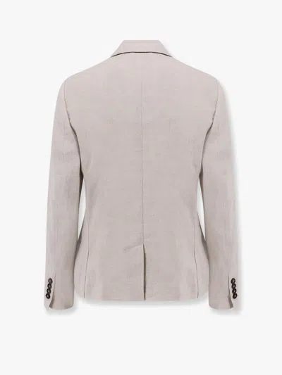 Brunello Cucinelli Double-breasted Linen Blazer In Cream