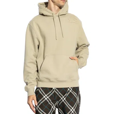 Burberry Cotton Hooded Sweatshirt Men In Cream