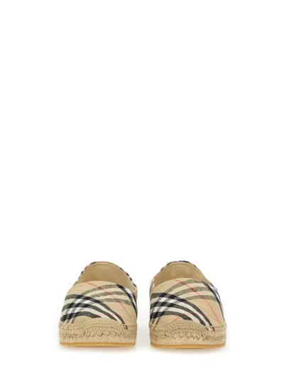 Burberry Canvas Check Pattern Espadrilles With Round Toe In Multicolor