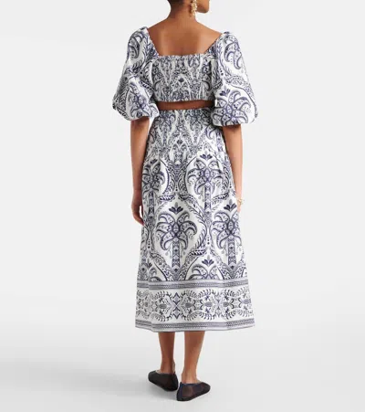 Farm Rio White  Blue Tops In Blue Tropi