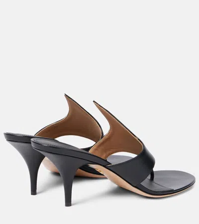 Ferragamo Valentino Garavani Black Leather Slippers