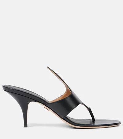 Ferragamo Valentino Garavani Black Leather Slippers