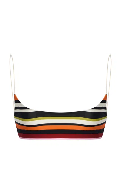 Cala De La Cruz Isla Scooped Bikini Top In Multi