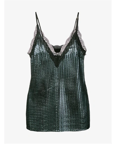 Shop House Of Holland Chainmail Metallic Slip Top