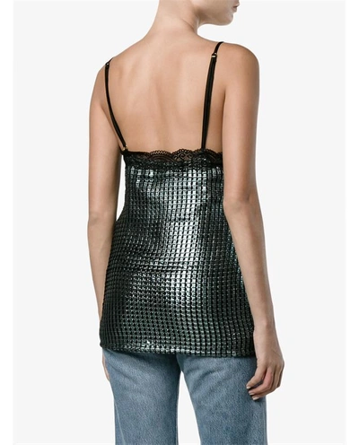 Shop House Of Holland Chainmail Metallic Slip Top