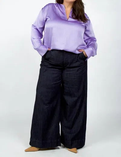 Vince Smocked Long Sleeve Blouse - Plus In Lily Stone In Multi