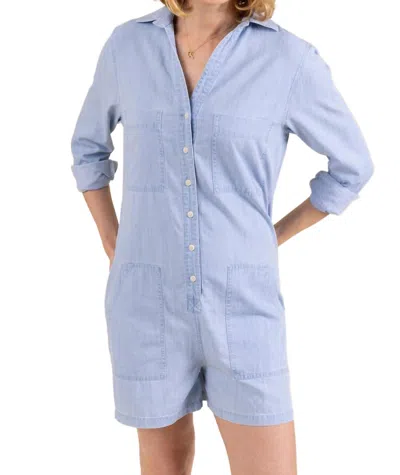 Le Marais Fulton Romper In Classic Denim In Multi
