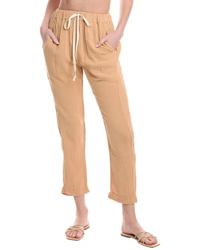 9seed Gauze High-rise Tapered Lounge Pant In Brown