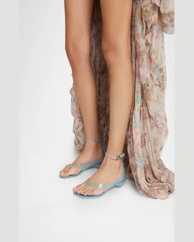 Chloé Chloe Women Pastel Light-blue Tpu Chloe Jelly Thong Sandals In Spearmint