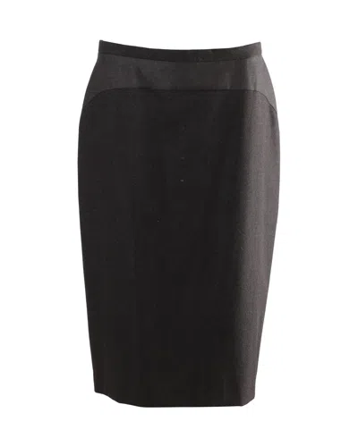 Max Mara Midi Pencil-cut Suit Skirt In Black Wool In Multi