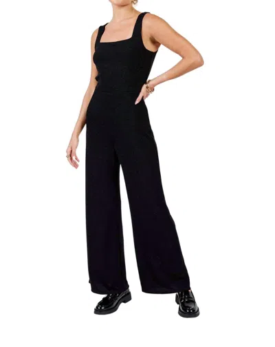 Sadie & Sage Guiding Light Lurex Jumpsuit In Black In Black