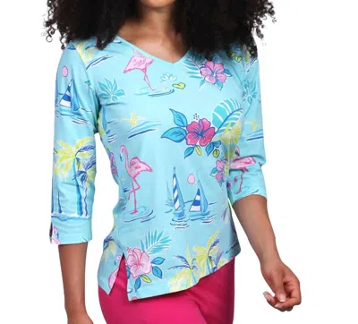 Ana Clare Palm Beach Isle Nicole Flamingo Top In Multi In Multi
