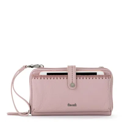 The Sak Iris Leather Smartphone Convertible Crossbody Wallet In Pink
