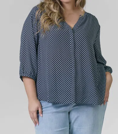 Nydj Pintuck Blouse - Plus In Diamond Peak In Multi